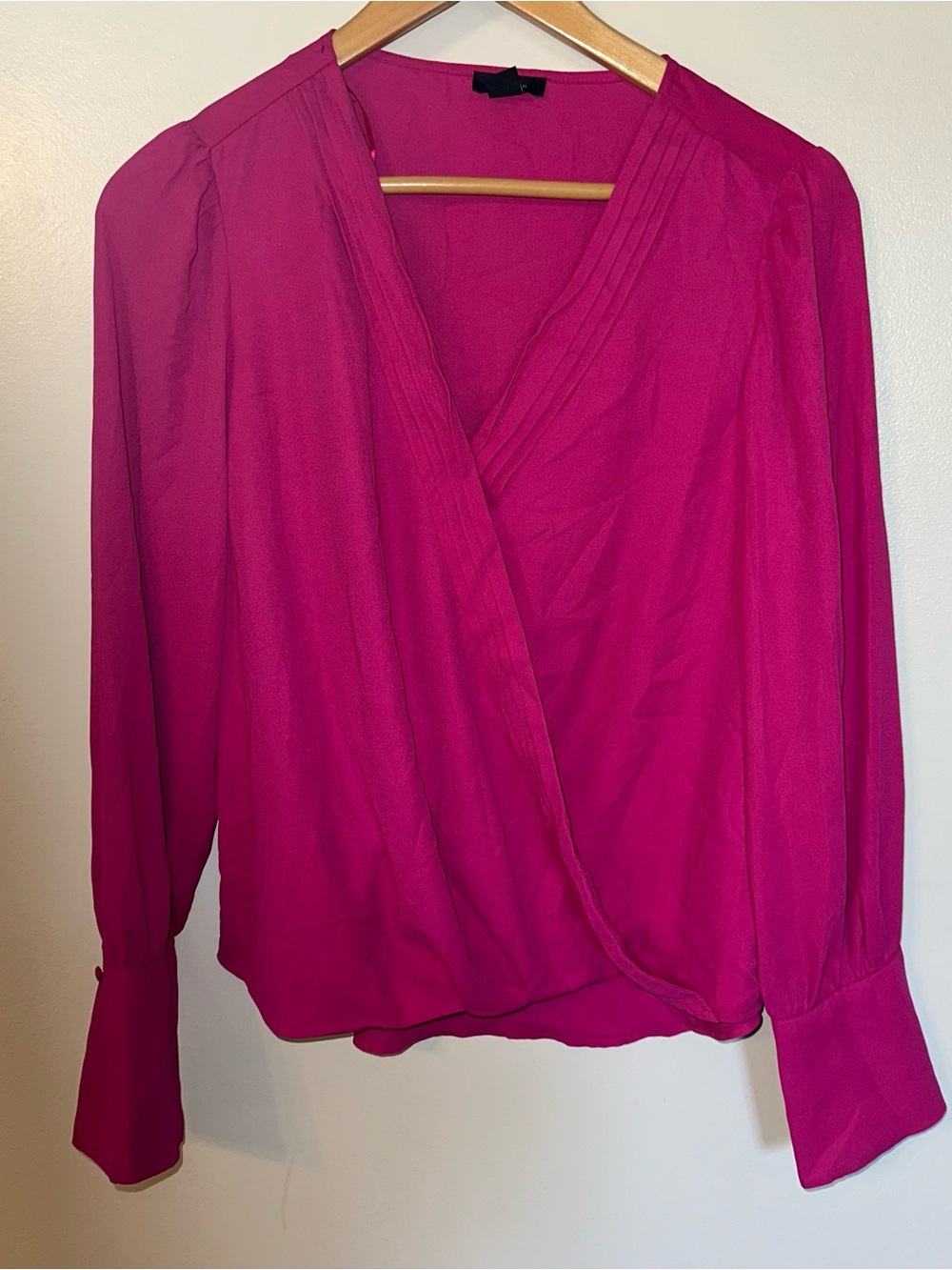 Halogen Magenta Wrap-Style Blouse